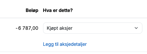Kjøpt aksjer på banktransaksjon