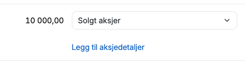 Solgt aksjer på banktransaksjon