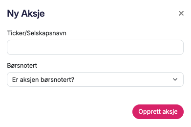 Legge til ny aksje
